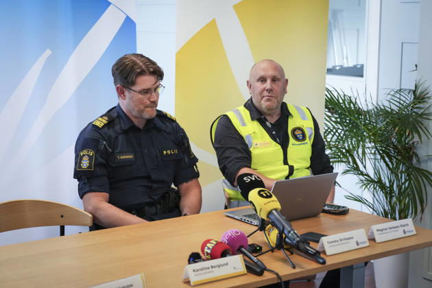 Schweden, Pressekonferenz einen Tag nach Schwertangriff an Brinell-Schule in Fagersta