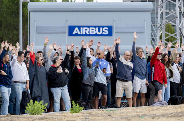 Spain: Strike by Airbus employees at the Getafe plant in Madrid