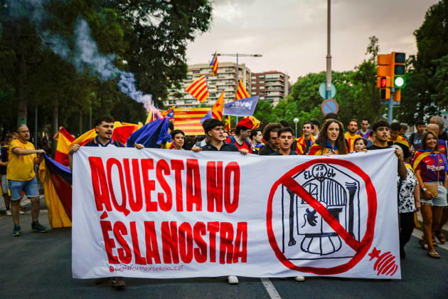 Spanien, Proteste von katalanischen Unabhängigkeitsbefürwortern in Barcelona
