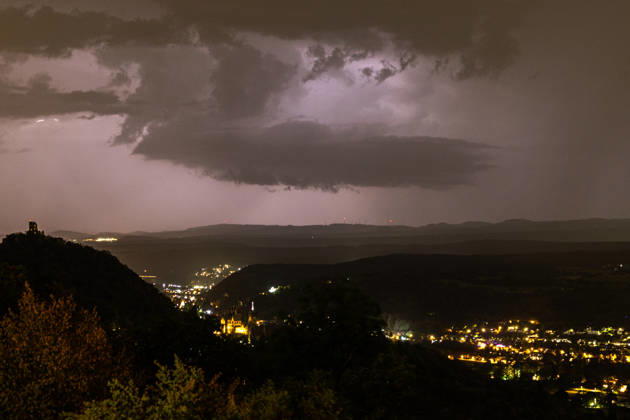 North Rhine-Westphalia, thunderstorm over Königswinter