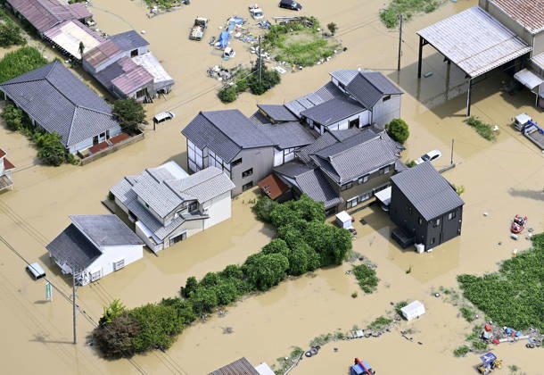 Japan, flooding in Himi