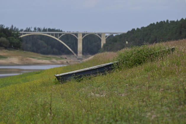 Czech Republic, an almost empty water reservoir in Olesna