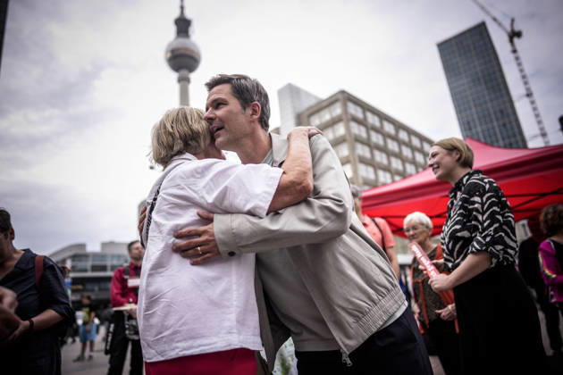 Berlin, SPD election campaign with Steffen Krach