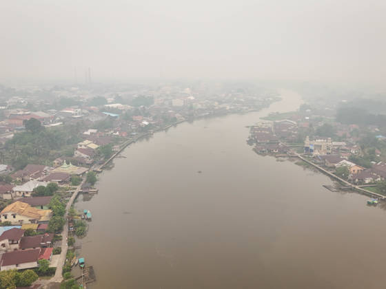 Indonesia, air pollution in Sambas, West Kalimantan