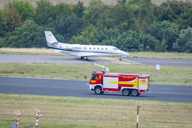 Saarland, Sicherheitslandung am Flughafen Ensheim