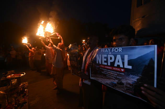 Indien, Solidaritätsgebete für Nepal in Prayagraj