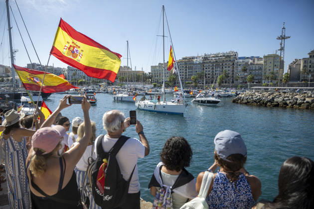 Spain: Solidarity rally featuring boats and motorbikes in Ceuta