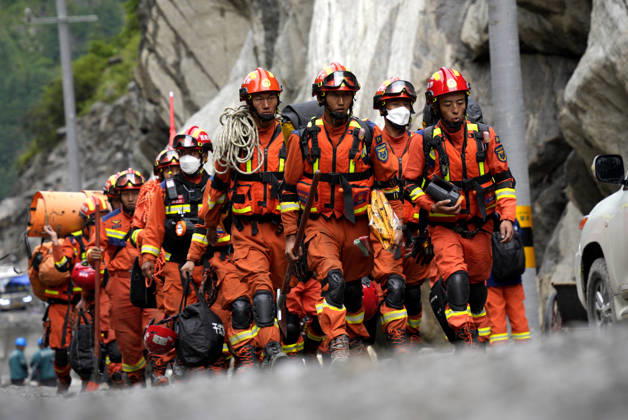 China: Search and rescue operations following a landslide in Gyirong