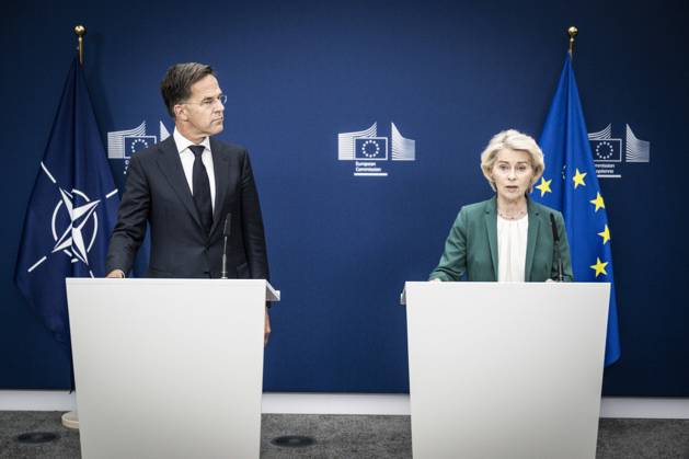Belgium, Ursula von der Leyen and Mark Rutte in Brussels