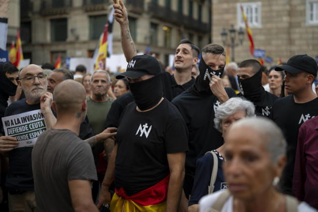 Spain: Protest against migrants and counter-demonstration on Ceuta Day in Barcelona