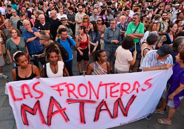 Spain: Protest against migrants and counter-demonstration on Ceuta Day in Madrid