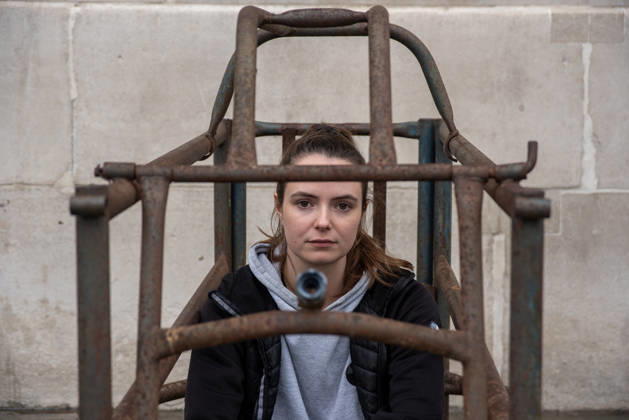 London, protest by animal rights activist Michelle Farnham