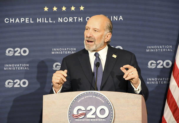 USA, press conference following the G20 ministerial meeting in Chapel Hill