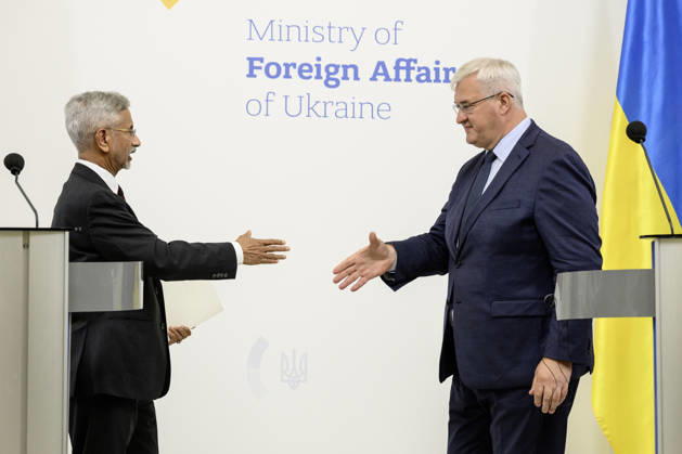 Ukraine, Subrahmanyam Jaishankar trifft Andrii Sybiha in Kyjiw
