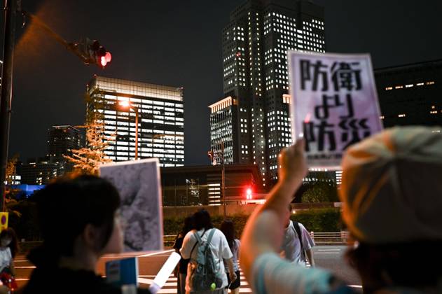 Japan, Demonstration gegen Verfassungsänderungen in Tokio