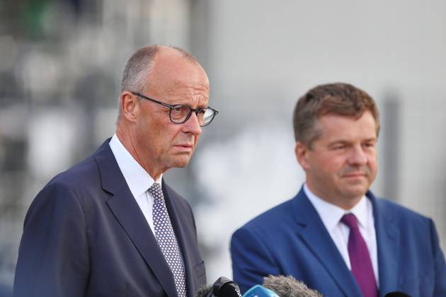 Saxony-Anhalt: CDU election campaign event with Friedrich Merz and Sven Schulze in Leuna