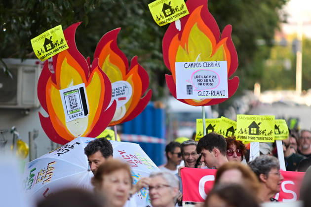 Spanien, Protest gegen die Gentrifizierung von Arganzuela in Madrid