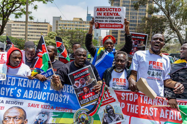 Kenia, Demonstration für die Freilassung von Kizza Besigye in Nairobi