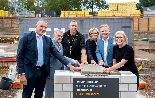 NRW, Grundsteinlegung für das neue Polizeipräsidium in Oberhausen