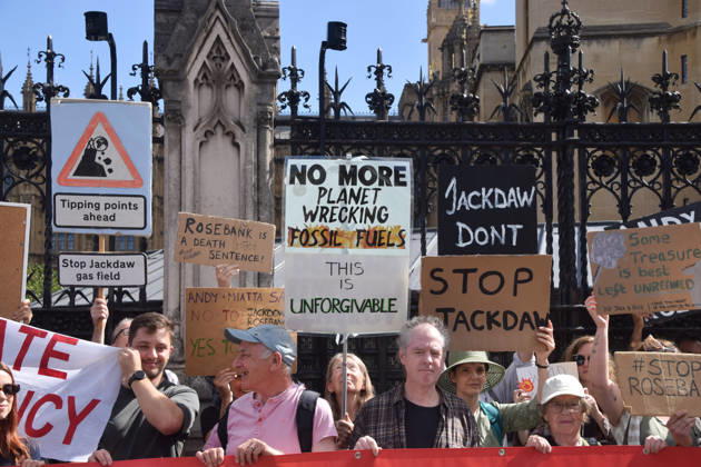 United Kingdom, Fossil Free London protest against the Rosebank oil field in London