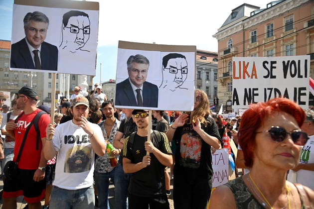Kroatien, Demonstration in Zagreb gegen illegale Sondermülldeponien in der Region Lika