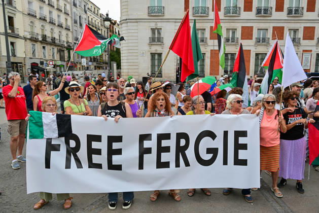 Spain: Demonstration in Madrid calling for the release of activist Fergie Chambers