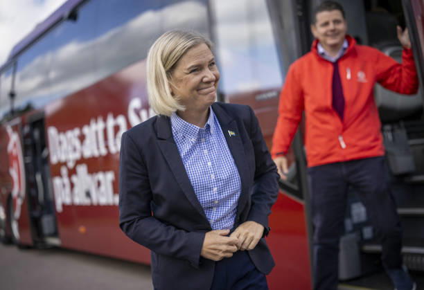 Sweden: Magdalena Andersson at an election campaign event in Helsingborg