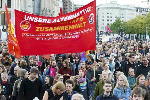 Hamburg, demonstration against the far right
