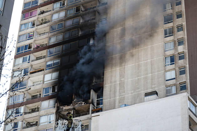 Chile, Fire in a residential building in Santiago de Chile