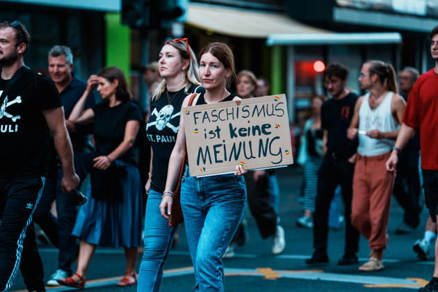 NRW, Protest gegen Rechts in Aachen