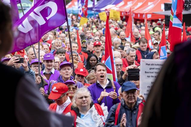 The Netherlands, trade union protest in The Hague
