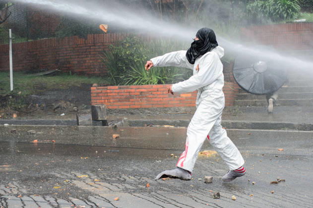 Kolumbien, Protest wegen Engpässen bei der Trinkwasserversorgung in Bogota