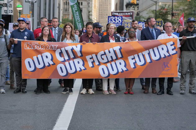 USA, Gewerkschaftsdemonstration in New York