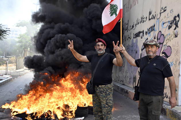 Libanon, Pensionierte Soldaten protestieren gegen den Haushaltsentwurf für 2027 in Beirut