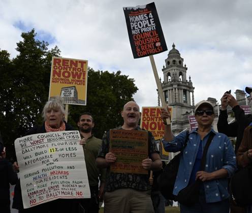 Griechenland, Protest gegen hohe Mieten in London