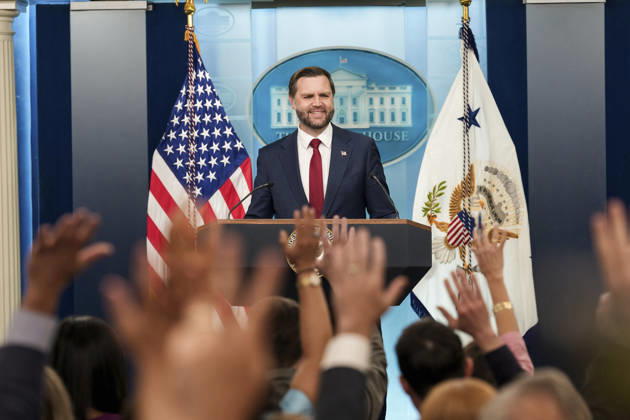 USA, JD Vance Pressekonferenz in Washington