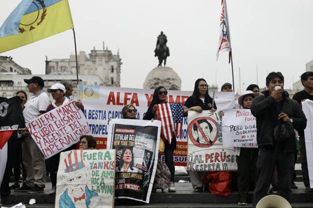 Peru, Protest gegen Besuch von Marco Rubio in Lima