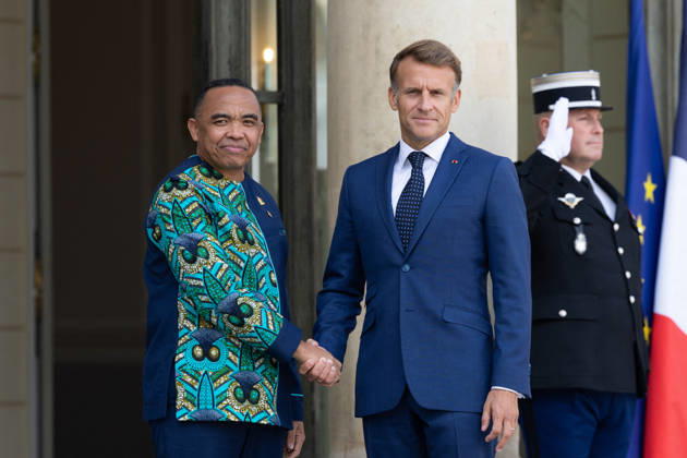 Frankreich, Emmanuel Macron trifft Michael Randrianirina in Paris