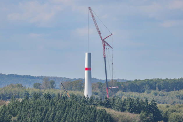 North Rhine-Westphalia, construction of a wind turbine near Freudenberg