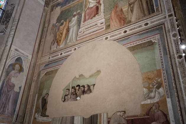 Italien, Präsentation der Restaurierung von Giottos Franziskus-Zyklus in der Bardi-Kapelle in Florenz
