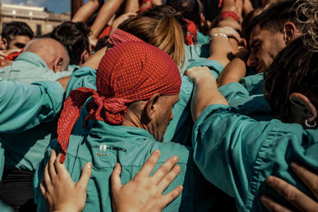 Spanien, traditionelle Menschenpyramide Castells in Barcelona