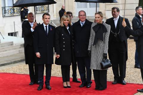 Paris, Prince Albert and Charlene of Monaco attend commemoration ceremony