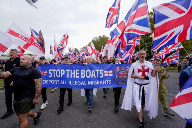 Großbritannien, Protest gegen Migration in Tamworth