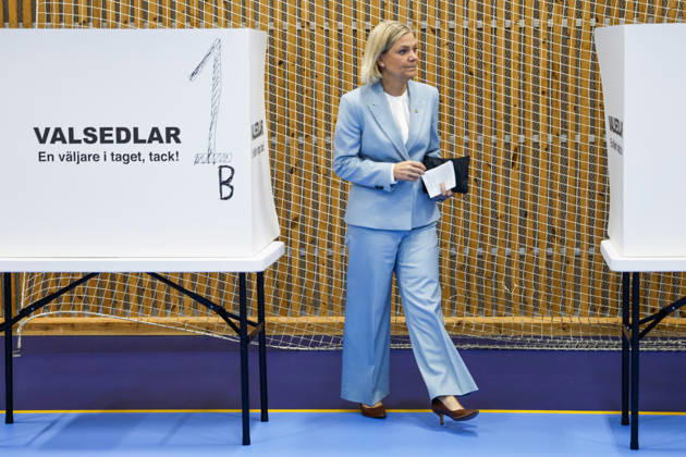 Parliamentary elections in Sweden, Magdalena Andersson casts her vote