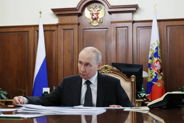 Russia: Vladimir Putin during a meeting in Moscow