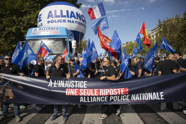 Frankreich, Protest der französischen Polizeigewerkschaft in Paris