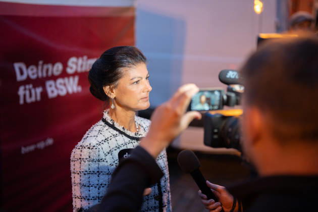 Mecklenburg-Vorpommern, BSW-Wahlkampf-Schlussveranstaltung mit Sahra Wagenknecht in Schwerin