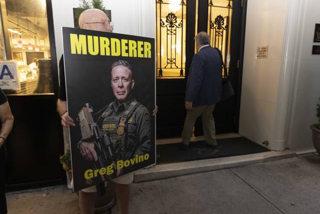 USA: Protests against a speech by Greg Bovino at a Young Republican Club event in New York