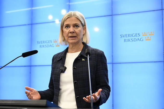 Schweden, Magdalena Andersson Pressekonferenz in Stockholm