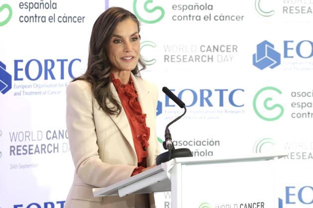Royals: Queen Letizia of Spain at a cancer research event in Brussels